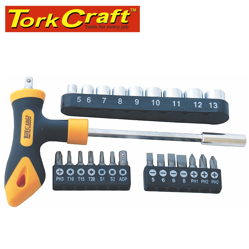 Screwdriver Bit & Socket Set 24 Pc T Bar freeshipping - Africa Tool Distributors