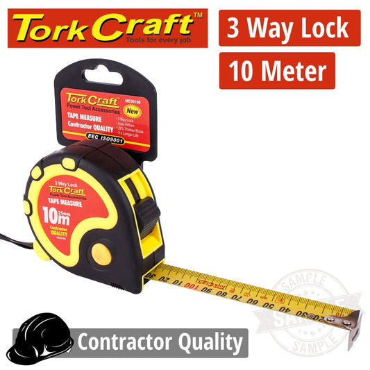 Measuring Tape  Multi Lock 10M X 25Mm Rubber Casing Matt Finish freeshipping - Africa Tool Distributors