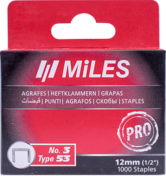 Miles GALV STAPLES 22G JT21 12MM X 1000PCS MILES NO3