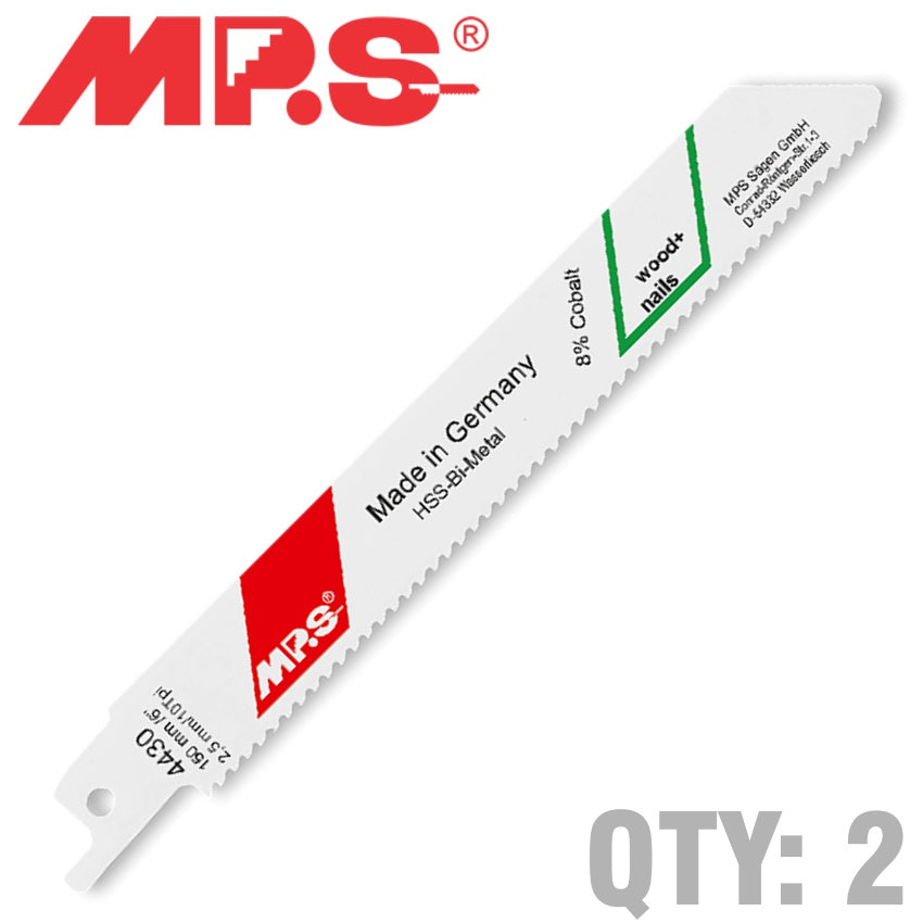 Mps Sabre Saw Blade 10Tpi 150 X 130Mm Metal 2/Pk freeshipping - Africa Tool Distributors