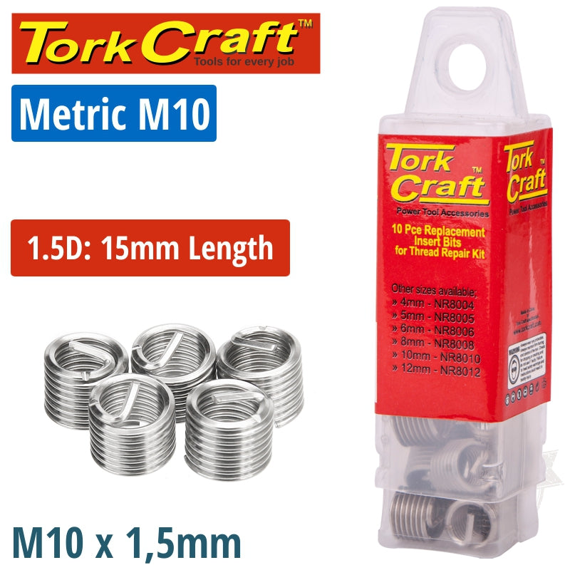 Thread Repair Kit M10 X 1.5D Replacement Inserts 5Pce freeshipping - Africa Tool Distributors