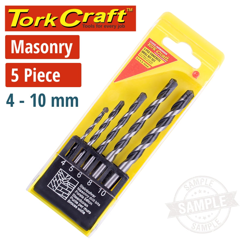 Masonry Drill Bit Set 5Pc 4-10Mm freeshipping - Africa Tool Distributors