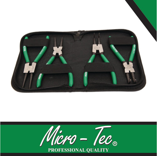 Micro-Tec Pliers Circlip 180Mm 4Pc-Pouch