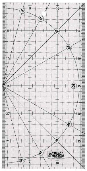 Olfa Metric Quilt Ruler 15CM X 30CM - Metric Grid