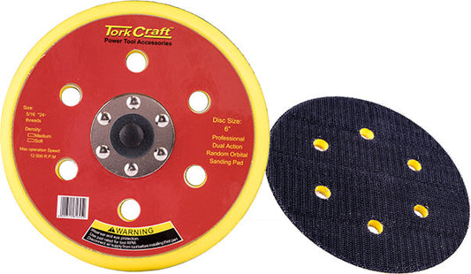 Tork Craft DA SANDER PAD HOOK AND LOOP 6 HOLES 5 16 - 24UNF 150MM 6'