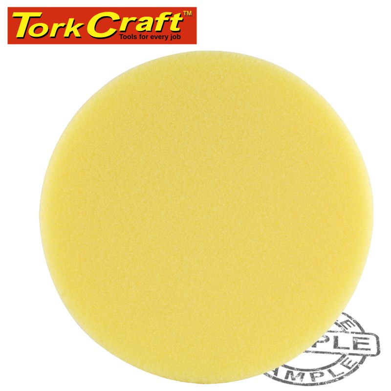 Tork Craft Foam Pad Hook And Loop Yellow Sponge 150Mm 6' Heavy Cutting freeshipping - Africa Tool Distributors