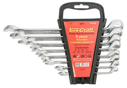 Tork Craft 8PCS DEEP OFFSET COMBINATION SPANNER SET 8-9-10-11-13-14-17-19MM