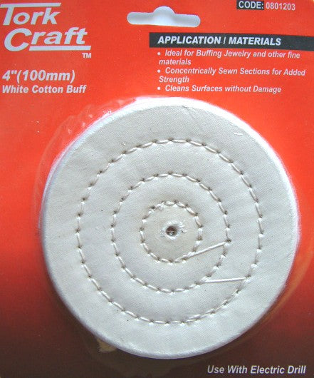 Tork Craft COTTON BUFF REPLACEMENT 100MM CARDED