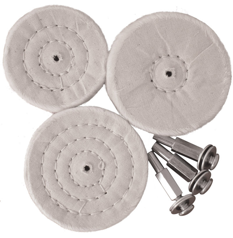 Tork Craft 3 Pce White Buff Set All Portable Drills freeshipping - Africa Tool Distributors