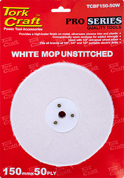 White Buff/Mop Unstitched 150 X 50Ply X 1/2' Hole freeshipping - Africa Tool Distributors