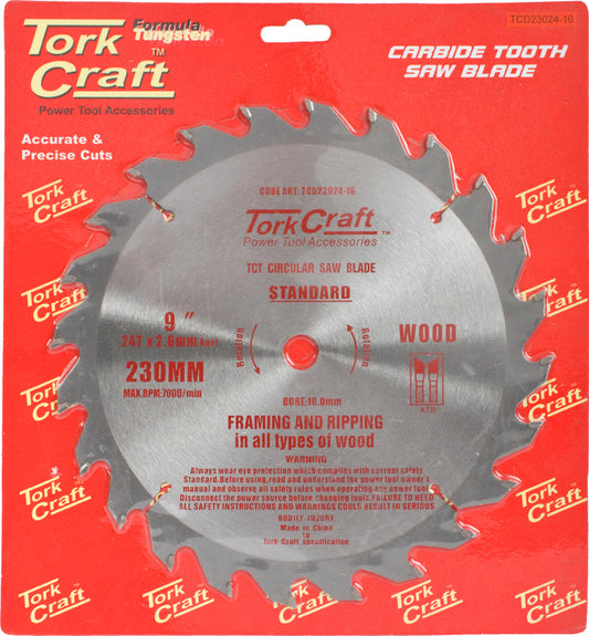 Tork Craft BLADE TCT 230 X 24T 16MM GENERAL PURPOSE RIP