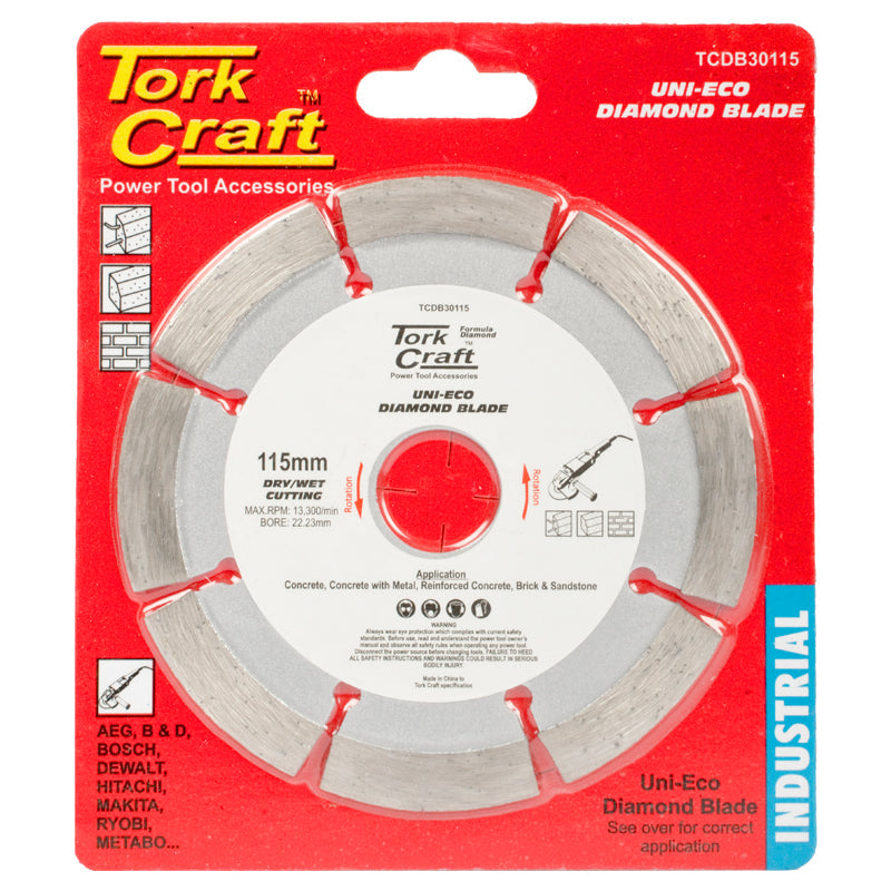 Tork Craft DIAMOND BLADE SEGM. 115MM REINF.CONCRETE