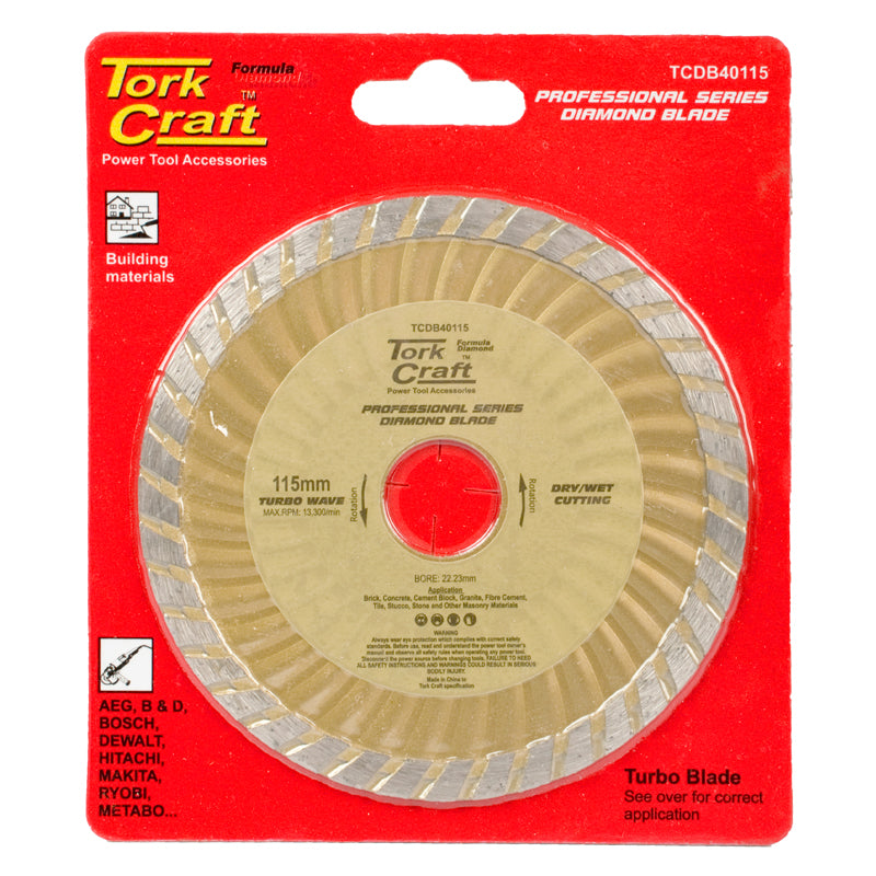 Tork Craft DIAMOND BLADE TURBO WAVE 115MM X 22.22MM