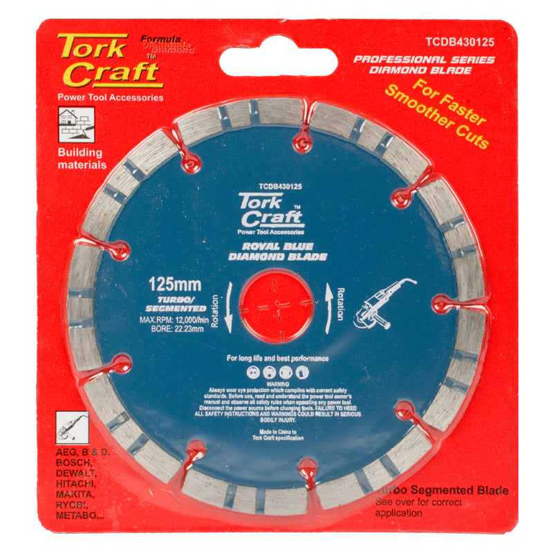 Tork Craft Diamond Blade 125 X 22.22Mm Turbo/Segm.Laser freeshipping - Africa Tool Distributors