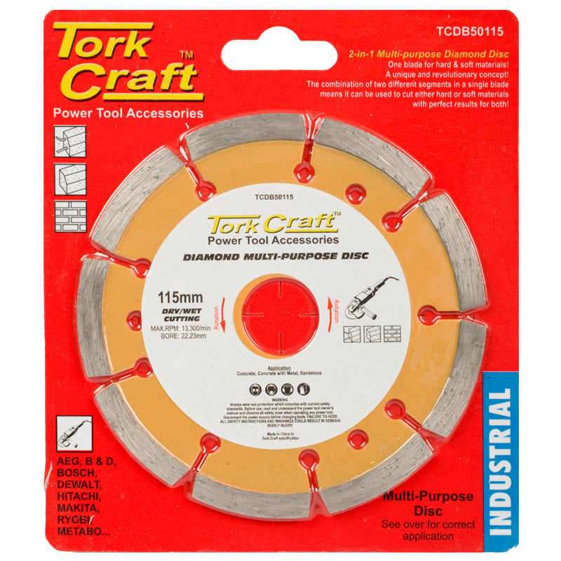 Tork Craft DIAMOND BLADE MULTI PURP. 115MM HARD & SOFT MAT.