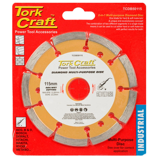 Tork Craft DIAMOND BLADE MULTI PURP. 115MM HARD & SOFT MAT.