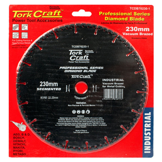 Tork Craft Diamond Blade Seg.230X22.23Mm Vacuum Brazed Metal Cutting freeshipping - Africa Tool Distributors