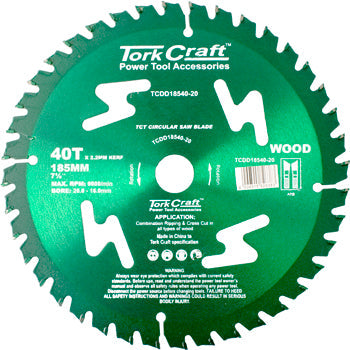 Tork Craft BLADE TCT 185X40T 20/16 GEN/PURP