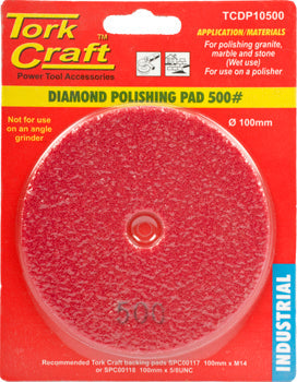 Tork Craft 100mm diamond wet polishing pad 500 grit red