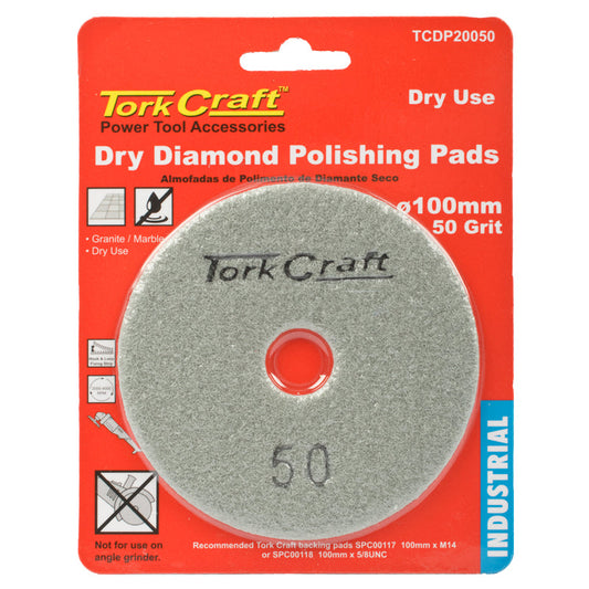 Tork Craft 100Mm Diamond Polishing Pad 50 Grit Dry Use freeshipping - Africa Tool Distributors