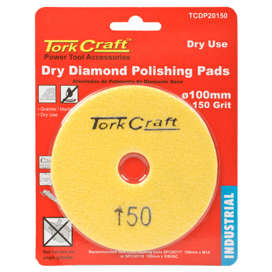 Tork Craft 100Mm Diamond Polishing Pad 150 Grit Dry Use freeshipping - Africa Tool Distributors