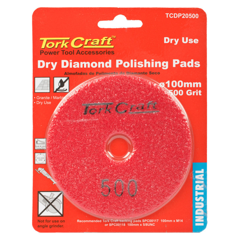 Tork Craft 100Mm Diamond Polishing Pad 500 Grit Dry Use freeshipping - Africa Tool Distributors