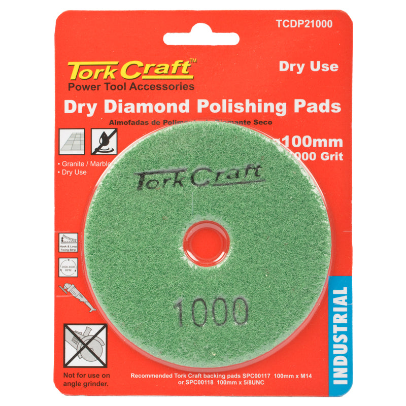 Tork Craft 100Mm Diamond Polishing Pad 1000 Grit Dry Use freeshipping - Africa Tool Distributors