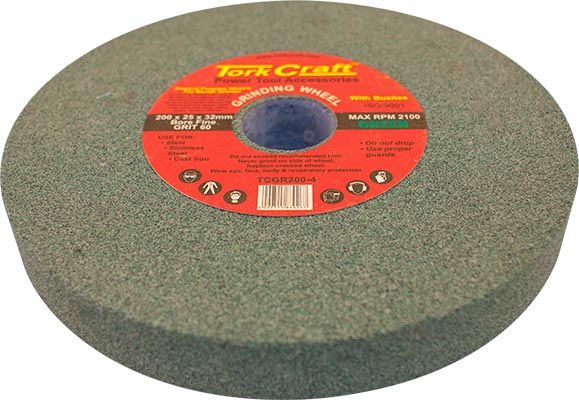 Grinding Wheel 200X25X32Mm Bore Fine 60Gr W/Bushes For B/G Green freeshipping - Africa Tool Distributors