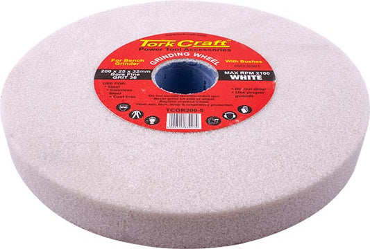 Grinding Wheel 200X25X32Mm White Coarse 36Gr W/Bushes For Bench Grin freeshipping - Africa Tool Distributors