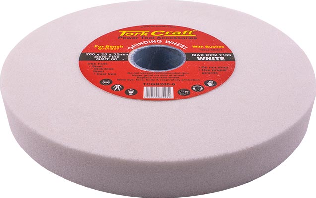 Grinding Wheel 200X25X32Mm Bore Fine 60Gr W/Bushes For B/G White freeshipping - Africa Tool Distributors