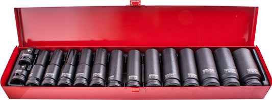 Tork Craft 15Pc 1/2' Dr Imp Socket Set(10 - 27 + 2 X Adaptors 3/8X1/2 & 1/2X3/8 ) freeshipping - Africa Tool Distributors