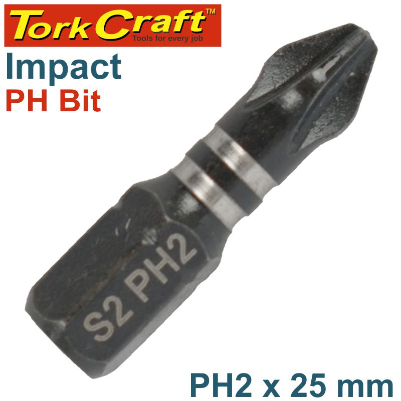 Tork Craft Impact Phil.2 X 25Mm Insert Bit Bulk freeshipping - Africa Tool Distributors