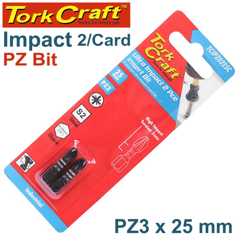 Impact Pozi.3 X 25Mm Ins.Bit 2/Card freeshipping - Africa Tool Distributors