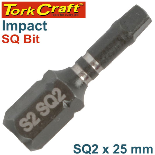 Impact Square Recess Bit No.2 X 25Mm - Bulk freeshipping - Africa Tool Distributors