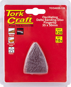 Tork Craft Oscilating Sandpaper A/O 35X50Mm 10Pc  Fingertip 120Grit freeshipping - Africa Tool Distributors