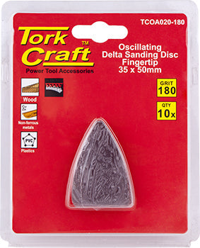 Tork Craft OSCILATING SANDPAPER A/O 35X50MM 10PC  FINGERTIP 180GRIT