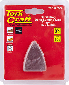 Tork Craft OSCILATING SANDPAPER A/O 35X50MM 10PC  FINGERTIP 80GRIT