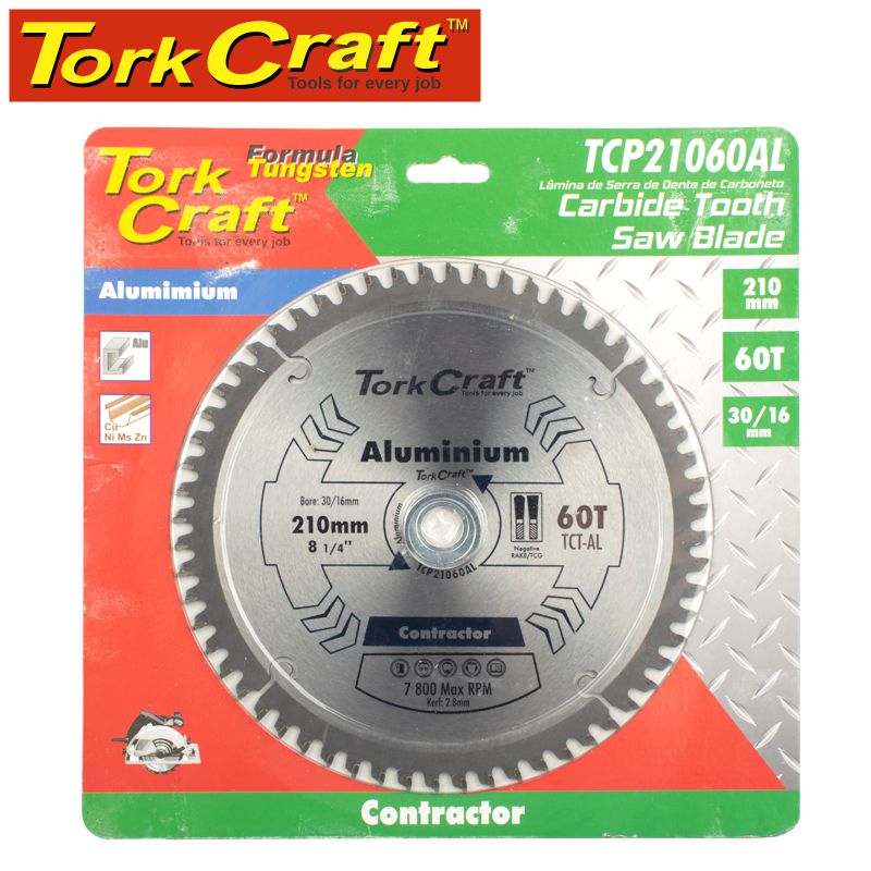 Tork craft BLADE CONTACTOR ALUM 210 X 60T 30/16 CIRCULAR SAW TCT