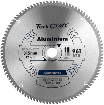 Tork Craft Blade Contractor Alum 315 X 96T 30/1/20/16 Aluminium Circul ...