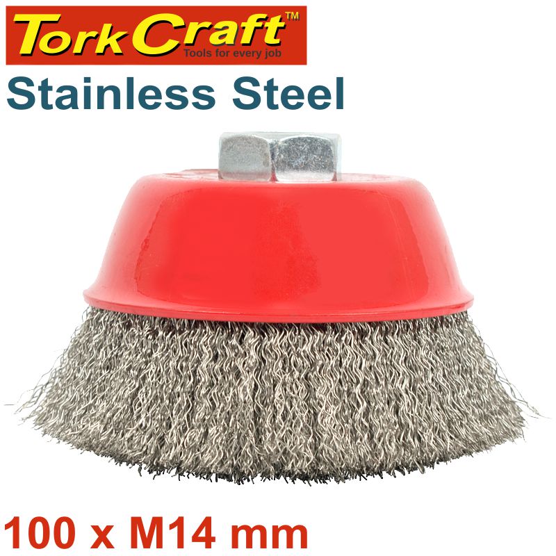 Wire Cup Brush 100 X M14 Crimped Stainless Steel Bulk Tcw freeshipping - Africa Tool Distributors