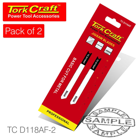 Tork Craft U-Shank Jigsaw Blade 21Tpi Metal 1.2Mm 2Pc