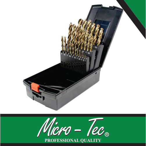 Micro-Tec 25Pc Hss Drills Set, Cobalt (M35) And Fully Ground 1-13Mm