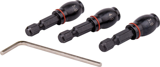 Tork Craft Drill Bit Adaptor Set 3Pc 3.4.5Mm Fem Rnd- Grub Screw Type 1/4'M Hex S freeshipping - Africa Tool Distributors