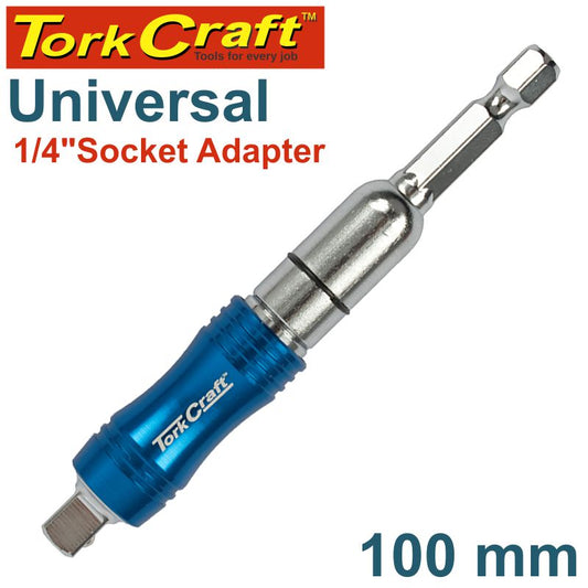 Universal 1/4' Socket Adapter 100Mm Carded freeshipping - Africa Tool Distributors