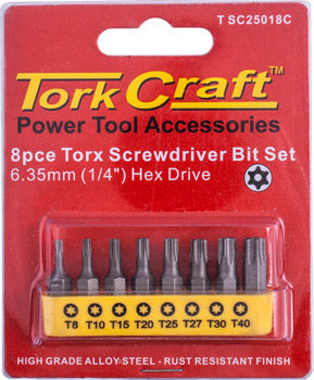 S/D Torx Tamp.Res. Bit Set 8Pce freeshipping - Africa Tool Distributors