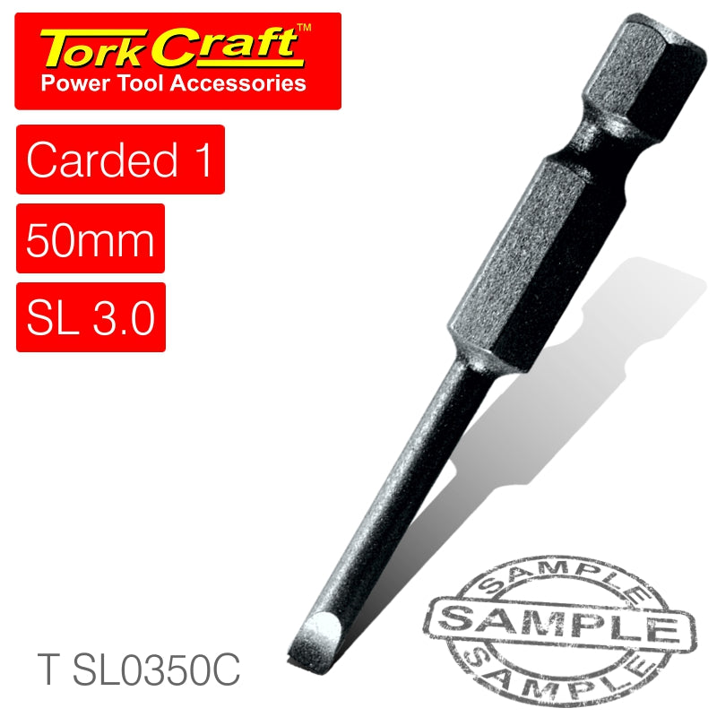 S/D Power Bit 3Mmx50Mm Slotted 1/Card freeshipping - Africa Tool Distributors