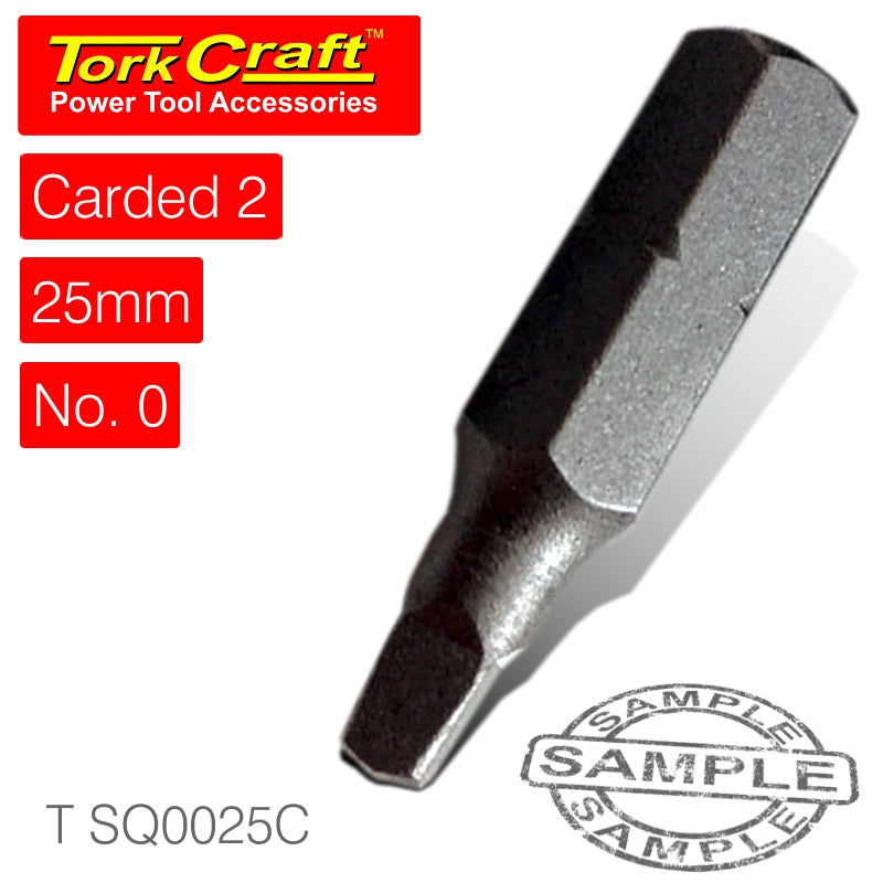 Square Recess Insert Bit No.0X25Mm 2/Card freeshipping - Africa Tool Distributors