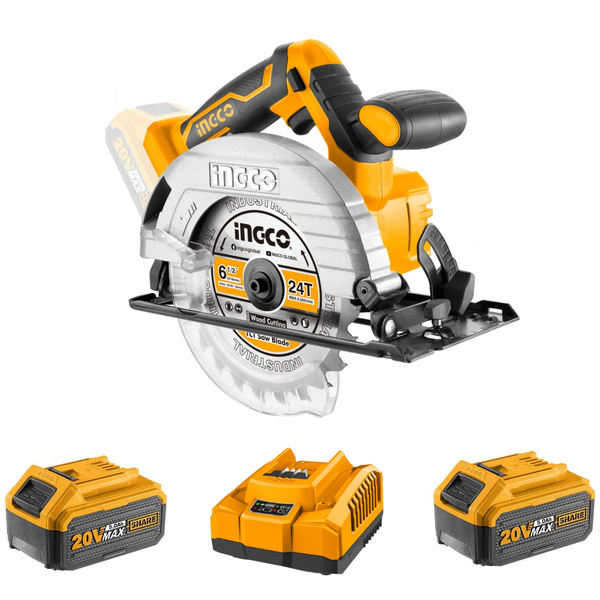 Ingco Cordless Circular Saw 165mm 20V Includes 165mm Blade Kit