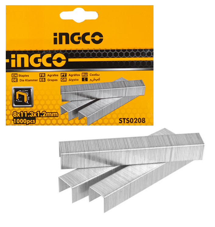 INGCO - Staples - 8mm (width: 1.2mm) -1000 Pieces