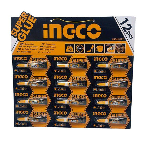 INGCO - Super Glue (12 Units per Card) - 3g per tube